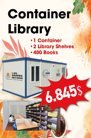 Contanier Library (1 Contanier, 2 Library Shelves, 400 Books)